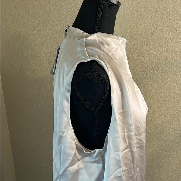 Rachel Zoe Cream Asymmetrical Wrap Blouse - Picture 3 of 7